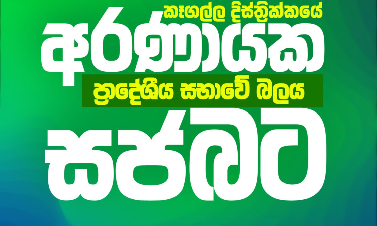 කෑගල්ල දිස්ත්‍රික්කයේ අරණායක ප්‍රාදේශීය සභාවේ බලය සජබට