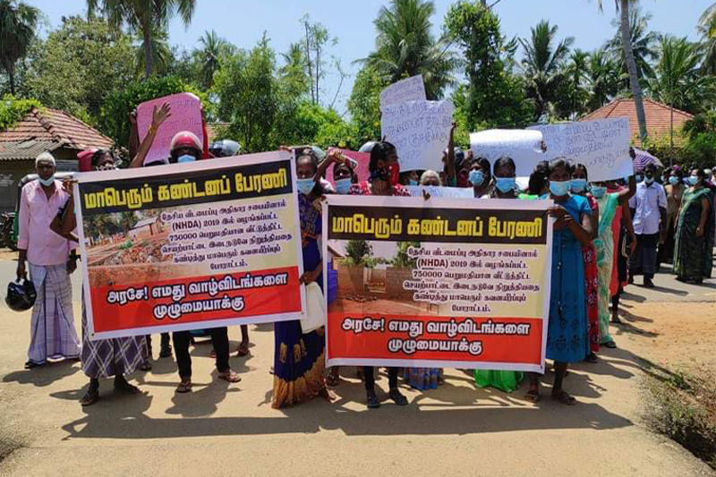 යුද අනාථයන්ට පොරොන්දු වූ නිවාස ණය ඉල්ලා උතුරේ විරෝධතා (VIDEO)